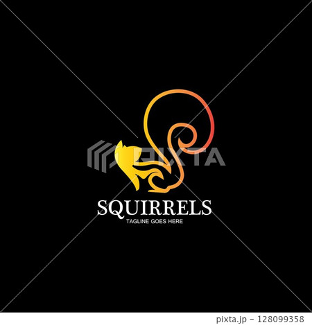 creative squirrel animal logo design icon symbol illustration-vector 128099358