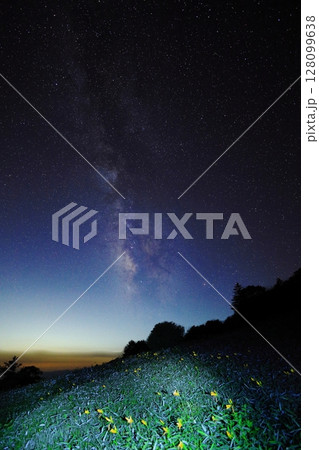 天の川銀河とニッコウキスゲ 128099638