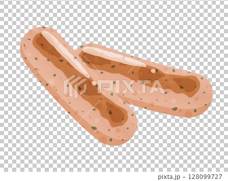 Cute herb frankfurter illustration_with browning 128099727