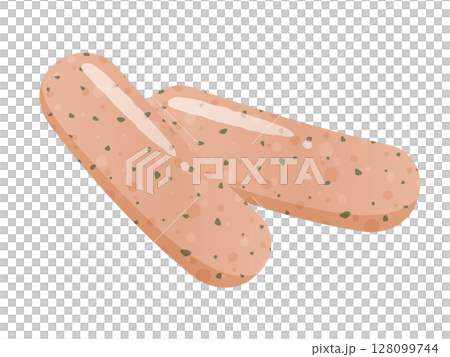 かわいいハーブフランクフルトのイラスト_焦げ目無し 128099744