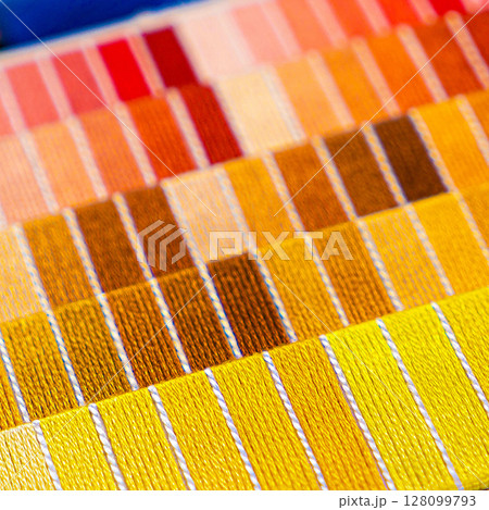 Palette of thread colors. Threads for embroidery knitting 128099793
