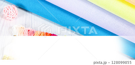 Fabric for embroidery. Color canvas in the shop for embroidery. Accessories for hobbies 128099855