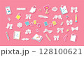 Secret love notes and bows, diary stickers 128100621