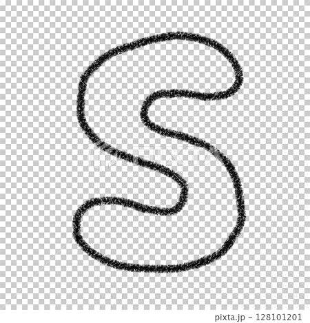 字母S 手寫字母 可愛素材黑色插畫素材圖示蠟筆風格 128101201