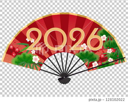扇子と午文字のイラスト(年賀素材) 扇子と午文字のイラスト(年賀素材) 128102022