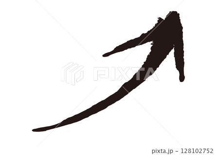 上がるイメージの筆で描いた矢印のイラスト 128102752