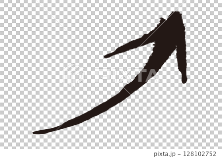 上がるイメージの筆で描いた矢印のイラスト 128102752