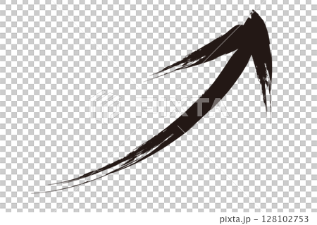 上がるイメージの筆で描いた矢印のイラスト 上がるイメージの筆で描いた矢印のイラスト 128102753