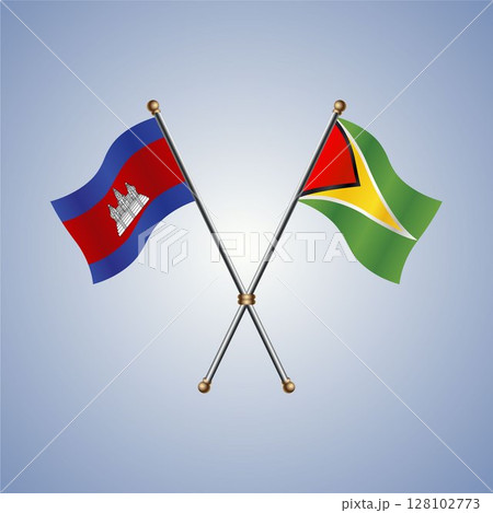 Cambodia and Gunaya flag. Vector Illustration 128102773