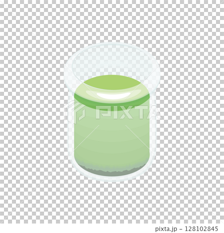 Illustration material: Matcha pudding in a bottle Illustration material: Matcha pudding in a bottle 128102845