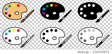 各種形狀的繪畫調色板的向量插圖集 各種形狀的繪畫調色板的向量插圖集 128103072