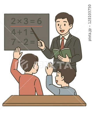 授業をする先生のイラスト 128103750