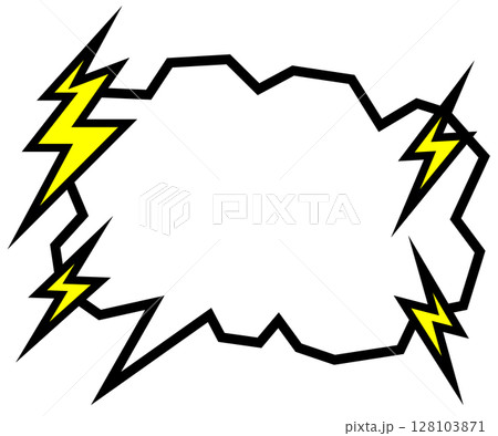 怒りや憤慨の台詞を記入する漫画の吹出しイラスト 怒りや憤慨の台詞を記入する漫画の吹出しイラスト 128103871