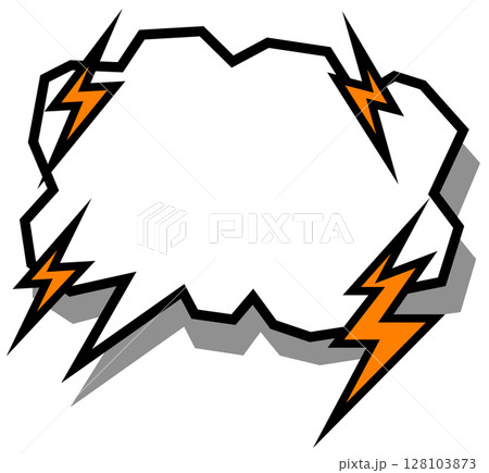 怒りや憤慨の台詞を記入する漫画の吹出しイラスト 128103873