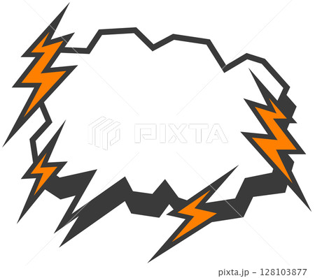 怒りや憤慨の台詞を記入する漫画の吹出しイラスト 128103877