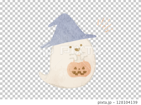 ハロウィーンのカボチャを持ったお化けのイラスト ハロウィーンのカボチャを持ったお化けのイラスト 128104139