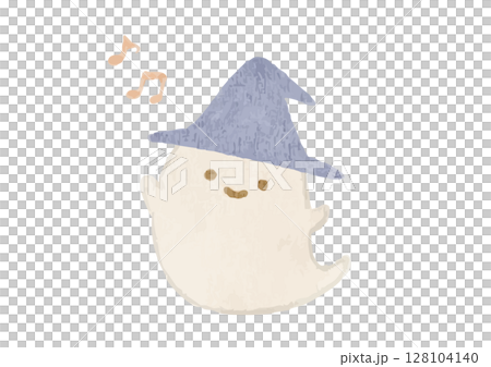 Illustration of a happy Halloween ghost 128104140