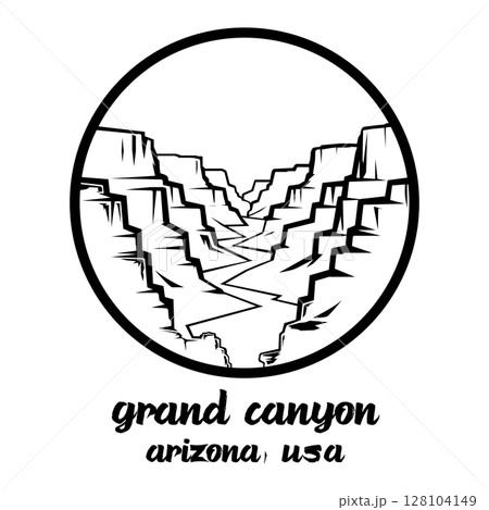 Circle Icon Grand Canyon. Vector illustration Circle Icon Grand Canyon. Vector illustration 128104149