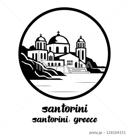 Circle Icon Santorini. Vector illustration Circle Icon Santorini. Vector illustration 128104151