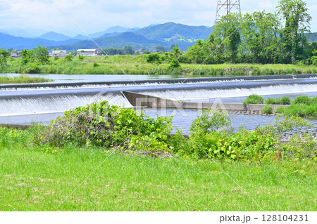 小倉堰　思川　上流方面　栃木市 128104231