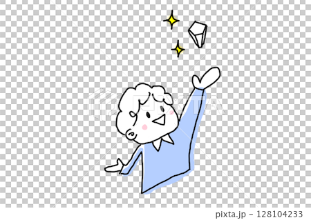 投資の原石を見つけて喜ぶ男性 128104233