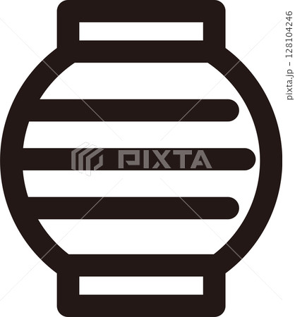 アイコン　夏　提灯　ちょうちん　まつり　祭り　ピクトグラム　デザイン　飾り　あしらい　イラスト素材 128104246