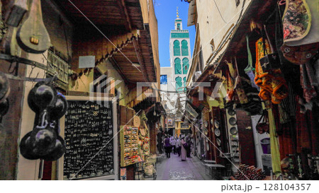モロッコ フェズ メディナの風景 モロッコ フェズ メディナの風景 128104357