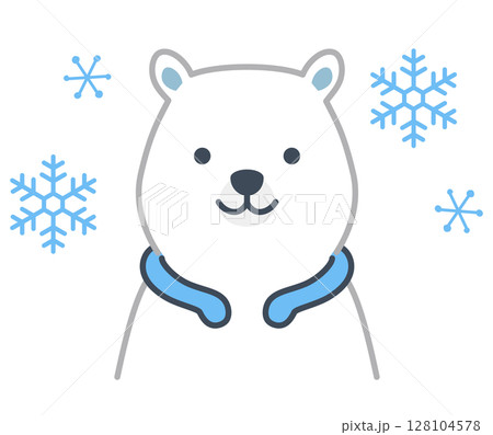 ネッククーラーをつけた白くま　クールネックリング 128104578