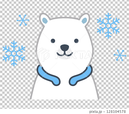 ネッククーラーをつけた白くま　クールネックリング 128104578