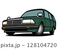 懐かしめ国産ワゴン グリーン系 自動車イラスト 懐かしめ国産ワゴン グリーン系 自動車イラスト 128104720