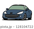 フレンチクーペ 青色系 自動車イラスト フレンチクーペ 青色系 自動車イラスト 128104722