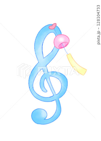 風鈴の付いたト音記号 128104733