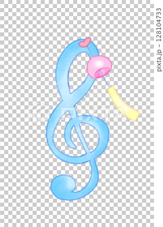 風鈴の付いたト音記号 128104733