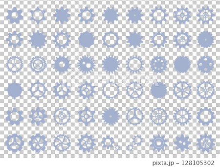 Blue-gray gear illustration set design material steampunk Blue-gray gear illustration set design material steampunk 128105302