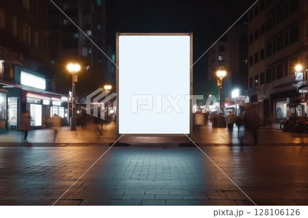 Blank advertising billboard in a large-scale square size . Generative AI 128106126