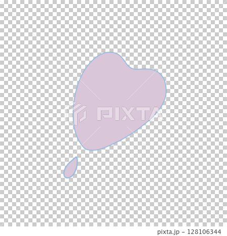 Hand-drawn exclamation mark - heart-shaped (soft lavender x soft blue) 128106344
