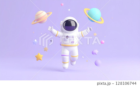 宇宙飛行士と惑星のキャラクター 128106744