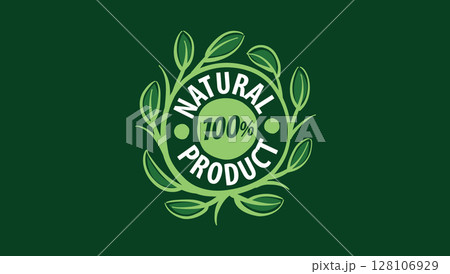 Vector logo of a natural product, hand-drawn in an artistic style Vector logo of a natural product, hand-drawn in an artistic style 128106929