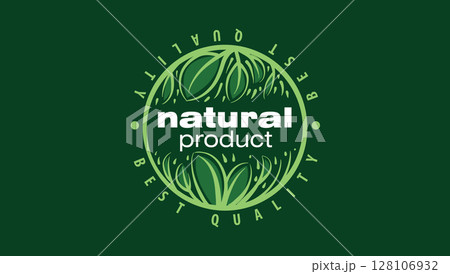 Vector logo of a natural product, hand-drawn in an artistic style Vector logo of a natural product, hand-drawn in an artistic style 128106932