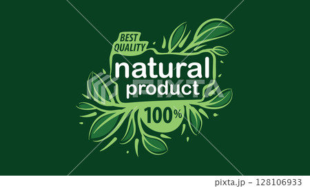 Vector logo of a natural product, hand-drawn in an artistic style Vector logo of a natural product, hand-drawn in an artistic style 128106933