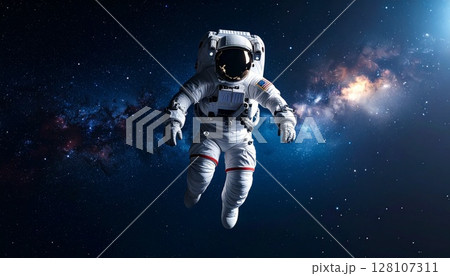 宇宙から見た宇宙飛行士 128107311