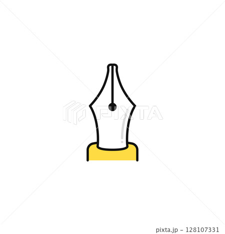 万年筆のペン先のシンプルなベクターアイコンイラスト素材 128107331