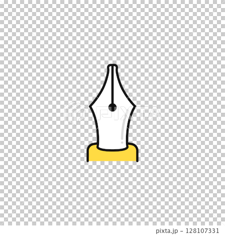万年筆のペン先のシンプルなベクターアイコンイラスト素材 128107331