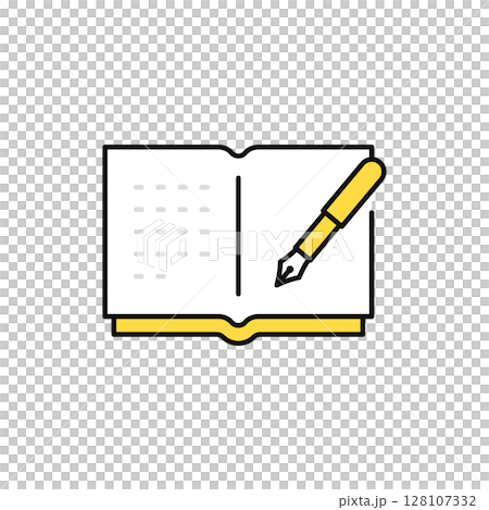 Fountain pen and book simple vector icon illustration material 128107332