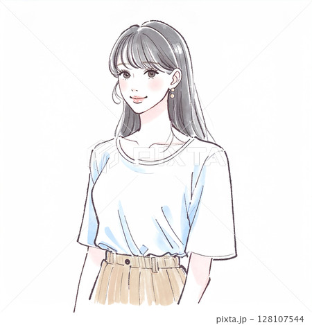 女性・女の子のイラスト素材 128107544
