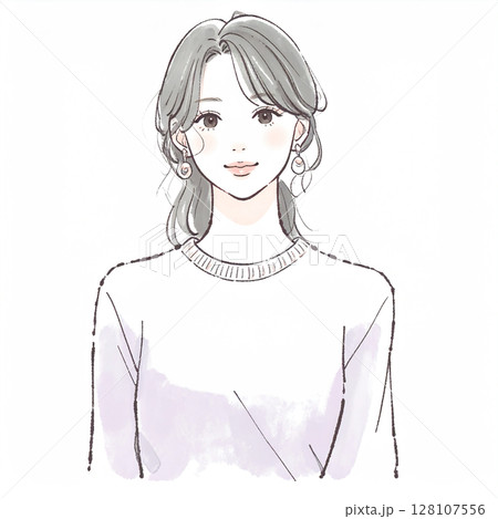 女性・女の子のイラスト素材 女性・女の子のイラスト素材 128107556