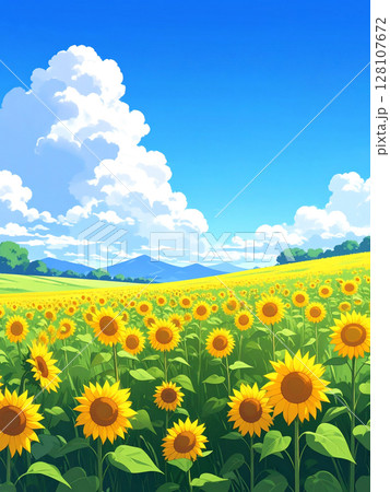向日葵と青空 128107672