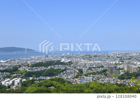 須磨浦山上遊園から明石海峡大橋・垂水方面を望む 須磨浦山上遊園から明石海峡大橋・垂水方面を望む 128108040