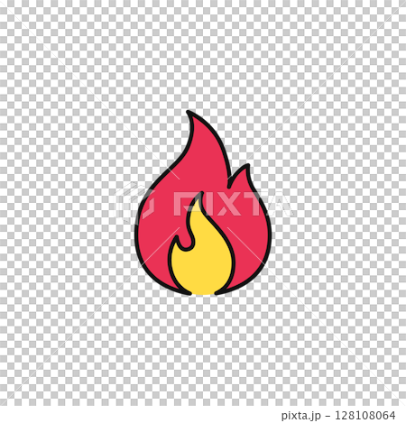 Burning fire simple vector icon illustration material 128108064