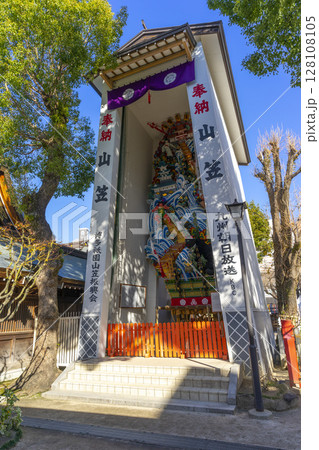 Fukuoka, Japan - Dec 27, 2022 : Kushida Shrine is a Shinto shrine located in Hakata-ku, Fukuoka, Japan on Dec 27,2022. Fukuoka, Japan - Dec 27, 2022 : Kushida Shrine is a Shinto shrine located in Hakata-ku, Fukuoka, Japan on Dec 27,2022. 128108105